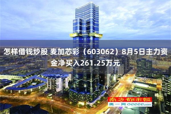 怎样借钱炒股 麦加芯彩（603062）8月5日主力资金净买入261.25万元